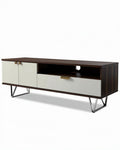 Meuble TV avec espace de rangement en bois et métal - 150 x 40 x 50cm