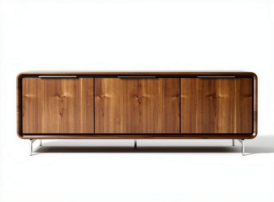 Meuble de rangement bas en bois avec portes coulissantes pour salon - 150 x 50 x 60cm