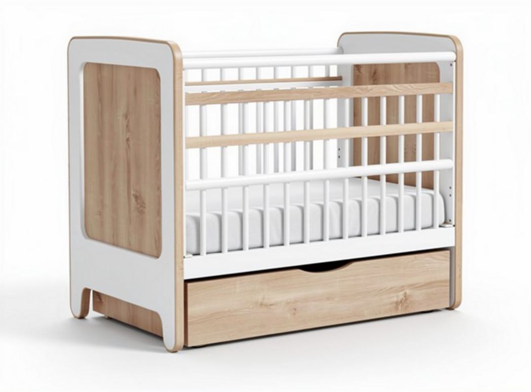 Lit enfant avec tiroir de rangement pour chambre - bois et MDF - 120 x 60 x 90cm