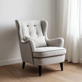 Fauteuil design pour salon en tissu gris - 80 x 85 x 100cm