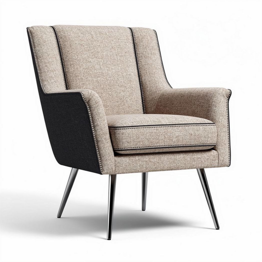 Fauteuil en tissu pour salon - 80 x 70 x 85cm