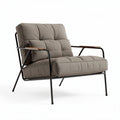 Fauteuil en tissu pour salon avec accoudoirs en bois - 70 x 80 x 75cm