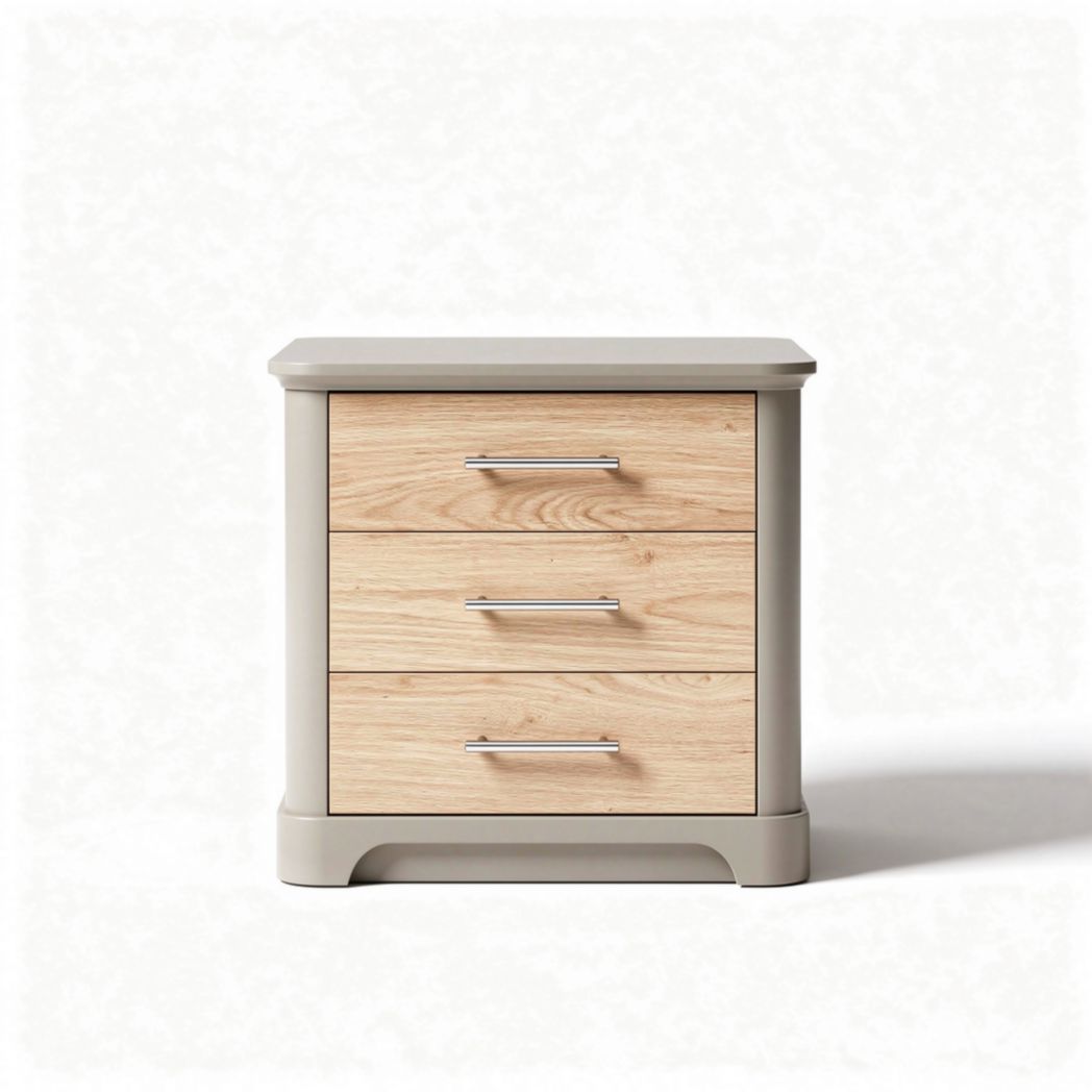 Table de chevet avec tiroirs pour chambre en bois et mélamine - 45 x 40 x 45cm