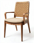 Chaise de salle à manger en bois avec assise en tissu - 45 x 50 x 90cm